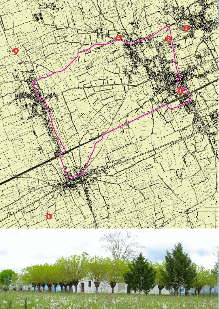 Mappa del percorso di Basiliano