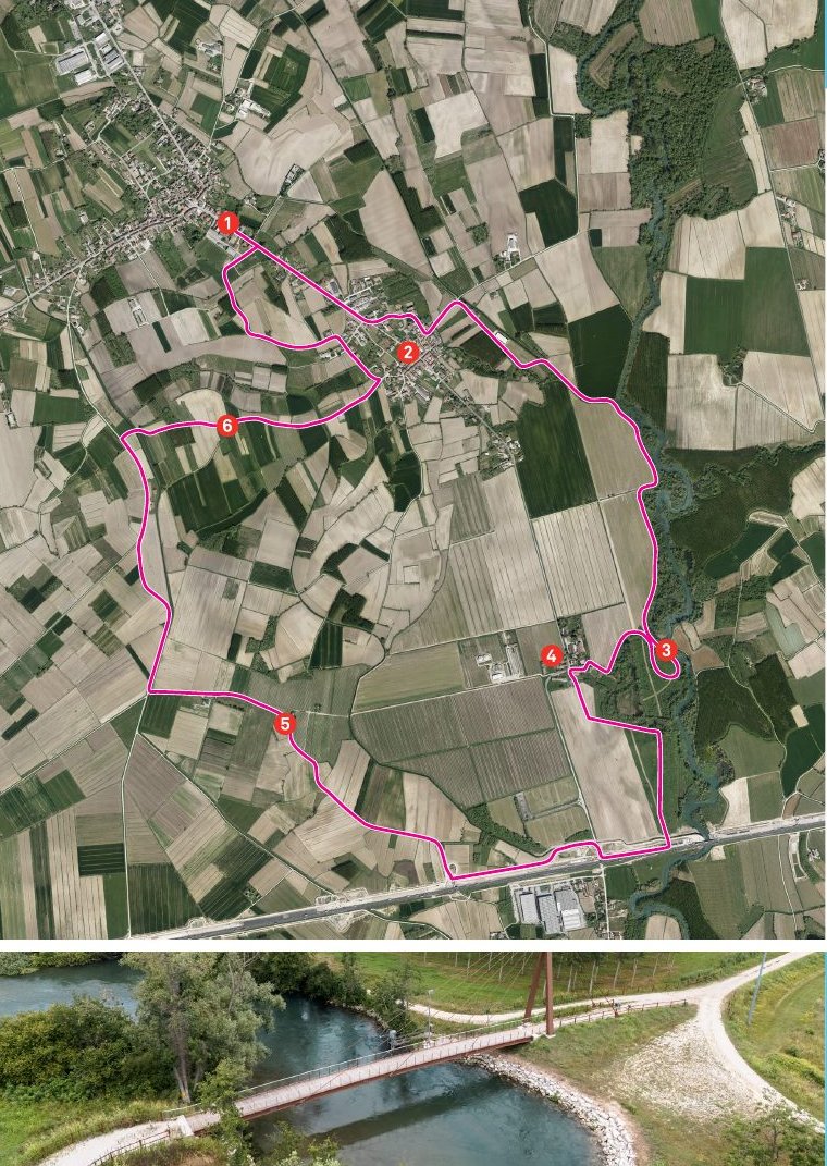 Mappa del percorso di Rivignano Teor