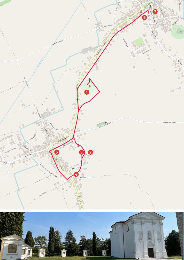 Mappa del percorso di Sedegliano